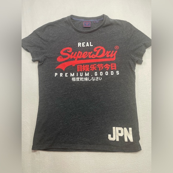 Superdry Other - Superdry Real SuperDry Premium Goods Graphic T-Shirt Gray Red Logo Men’s M